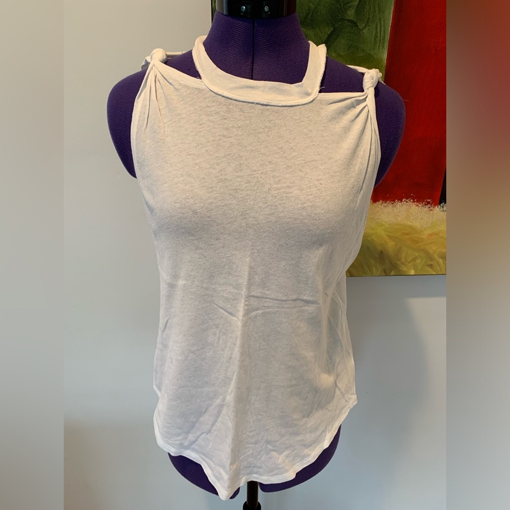 We the Free White T-Shirt Tank with Knotted Top
